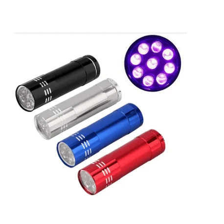 LINTERNA A PILAS 9 LED COLORES