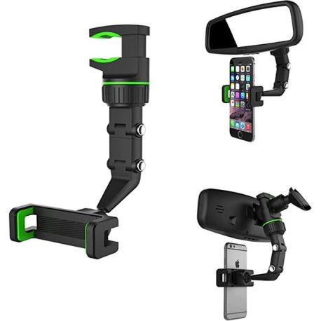 SOPORTE AUTO CELULAR PINZA AJUSTABLE ESPEJO