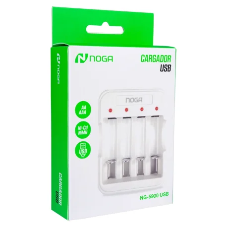 CARGADOR PILAS RECARGABLES USB NOGA
