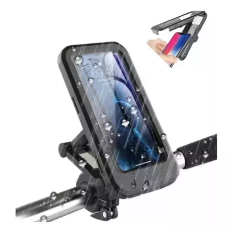 SOPORTE MOTO CELULAR 360°+VISOR TRASERO REFORZADO